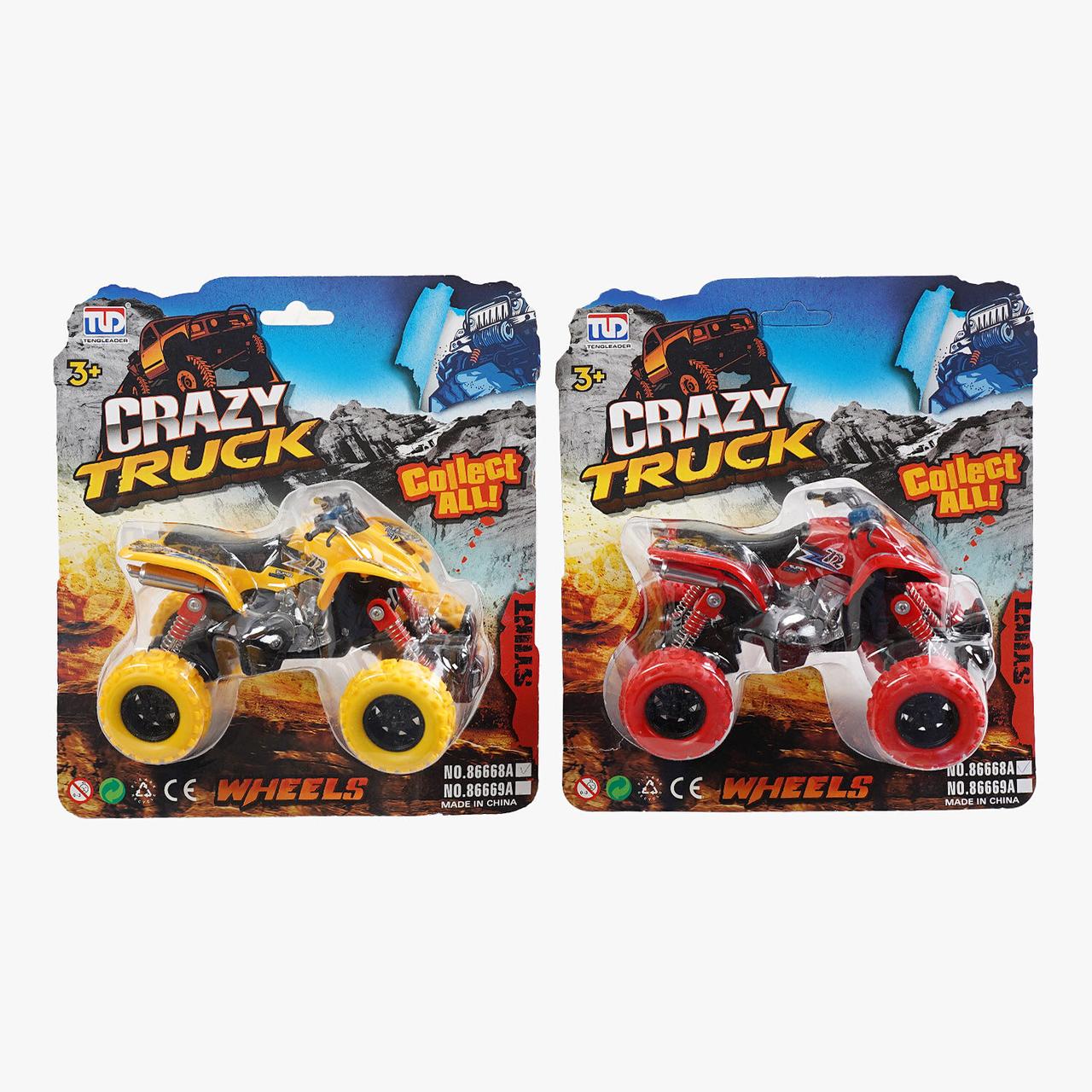 Квадроцикл 86668 A (96/2) 2 види, гумові колеса, амортизація, інерція, 13.5х10х10 см, на листі, фото 1