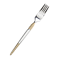 Набір столових виделок 6 штук виделка з нержавіючої сталі 21 см Срібло з золотом Lugi, фото 2