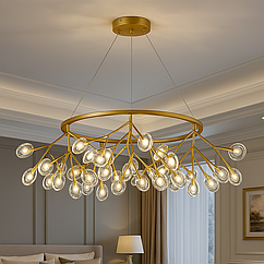 Люстра Світлячки у студію Diasha цоколь G4 ламп 54 шт колір Золотистий Y887-54C GD