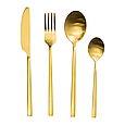 Набір столових приборів на 6 персон 24 предмети столовий набір приборів Золотистий Lugi, фото 2