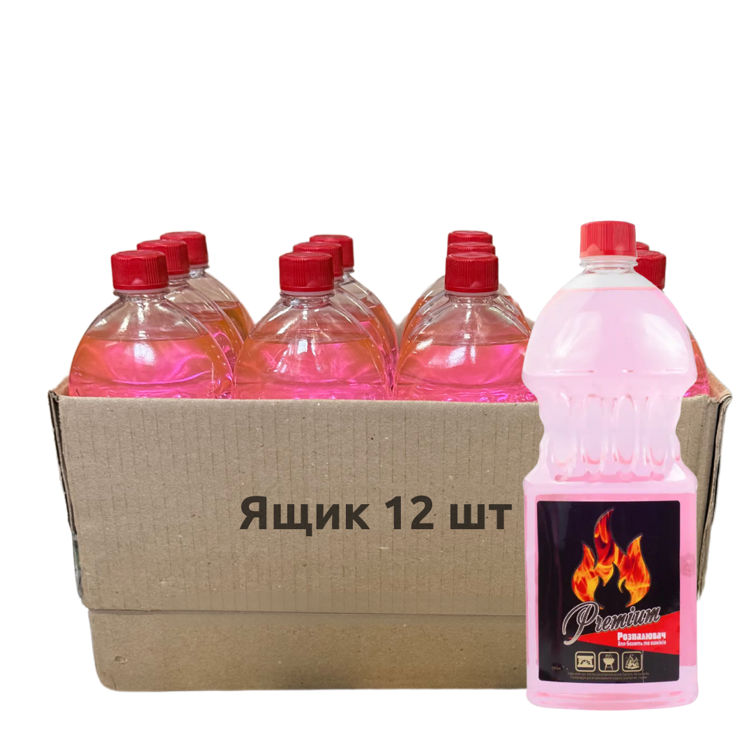 Розпалювач для багаття (рідина для розпалення) TM Premium 1 л (комплект 12 шт.)