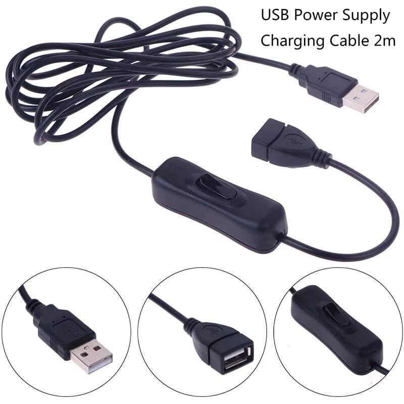 Адаптер, кабель подовжувач USB з кнопкою вмикання і вимкнення, 2 метри, фото 1