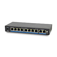 10-портовий некерований PoE AF комутатор ATIS PoE-1010-8P/250m/8L