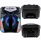 Портативна колонка валіза Kimiso QS-1214 12 inch з мікрофоном та світломузикою, 900 Вт, фото 3