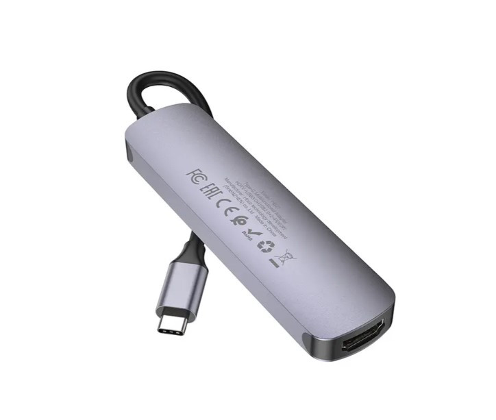 USB-хаб HOCO HB27 на 5 в 1 Type-C to HDMI+PD+USB3.0+USB2.0*2, фото 1