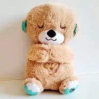 Коричневий Дихаюча плюшева іграшка видра зі світлом та звуком