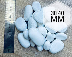 Декоративний камінь — Біла мармурова галька, фракція 30–40 мм, мішок 25 кг