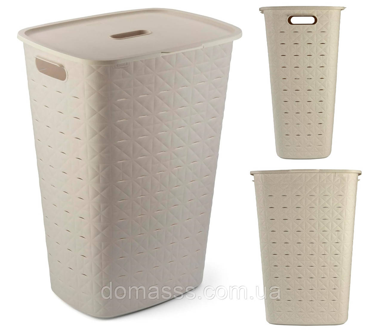 ΠΠΎΡΠΈΠΊ Π΄Π»Ρ Π±ΡΠ»ΠΈΠ·Π½ΠΈ Curver Softex 56L (00571) ΠΊΡΠ΅ΠΌΠΎΠ²ΠΈΠΉ, Π· ΡΡΡΠΊΠ°ΠΌΠΈ ΡΠ° ΠΊΡΠΈΡΠΊΠΎΡ