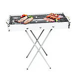 Переносний мангал барбекю гриль BARBECUE TRAY 770SS MD-008 70х30х70 см з решіткою портативний металевий, фото 3
