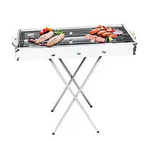 Переносний мангал із решіткою BARBECUE TRAY 770TMD-008 809 портативний гриль складані ніжки метал 80*30*78 см