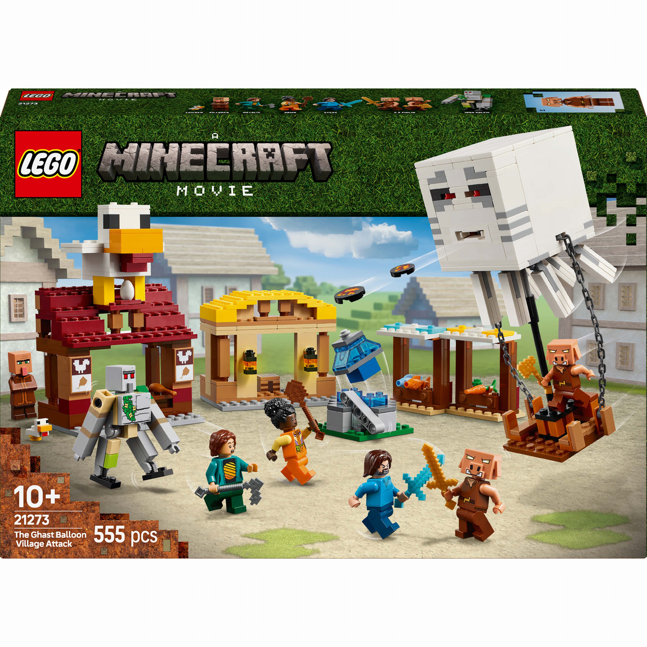 Конструктор LEGO Minecraft Напад на село з повітряною кулею Ґаст 21273 6 x 38 x 26 см 555 дет, фото 1