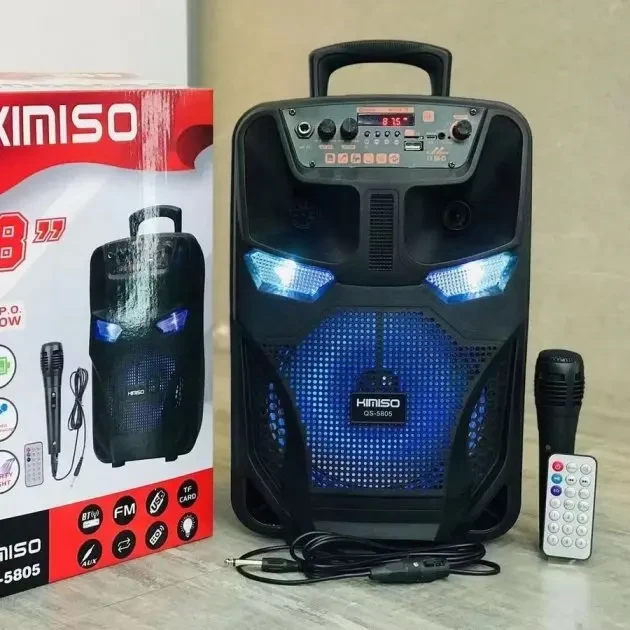 Легка та функціональна колонка-валіза Kimiso QS-5805 з мікрофоном (USB/BT/FM)., фото 1