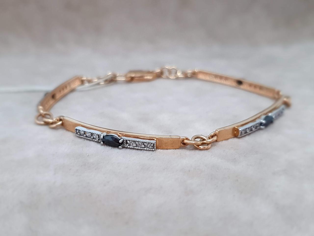 Золотий браслет з фіанітами. 893098 18, фото 1