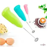Ручний портативний міні-міксер спінювач для вершків та молока капучинатор, фото 4
