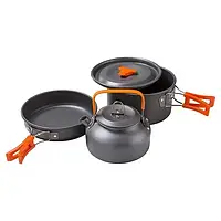 Набір похідного посуду складаний на 2 персони, 3 предмети, алюміній, DS-308 турист