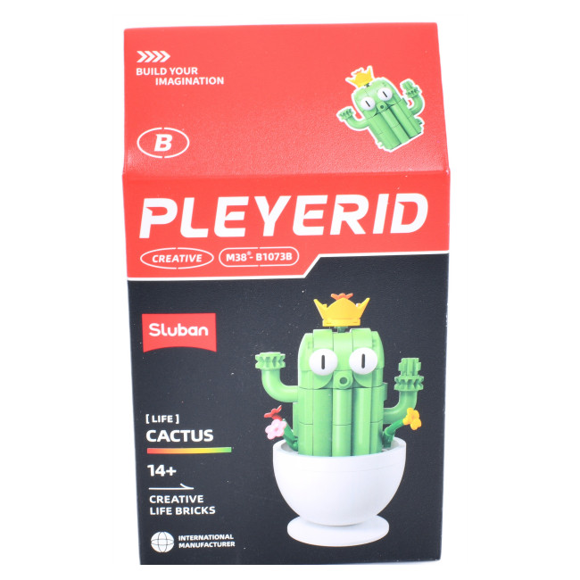 Конструктор SLUBAN M38-B1073 рослина/фігурка у горщику, 6 видів, кор., 6 шт. в диспл., 28-16-13 см., фото 1