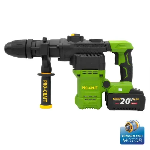 Акумуляторний перфоратор Procraft PHA50 Кейс (з 1 АКБ 8 Аг і ЗП)