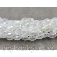 Овальні намистини 6*8 мм прозорий АВ (+-70шт), фото 1