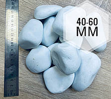 Декоративний камінь — Біла мармурова галька, фракція 40–60 мм, мішок 25 кг
