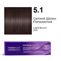 Master LUX Infinite Gloss Безаміачна демі-перманентна крем-фарба 5.1 Свiтлий Шатен Попелястий 60 мл