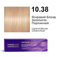 Master LUX Infinite Gloss Безаміачна демі-перманентна крем-фарба 10.38 Яскравий Блонд Золотисто-Перлинний 60 мл