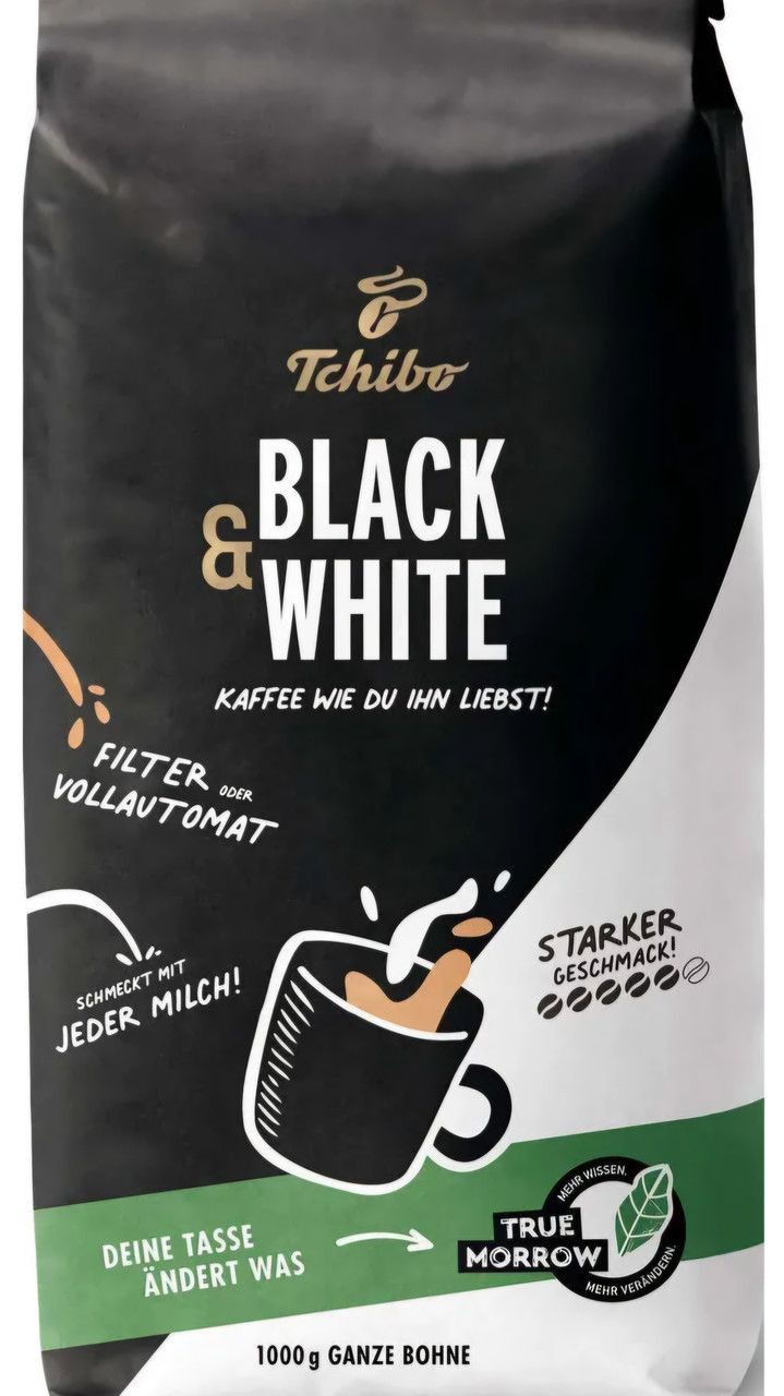 Кава у зернах Tchibo Black & White 1 кг Німеччина (з фруктовими нотками)