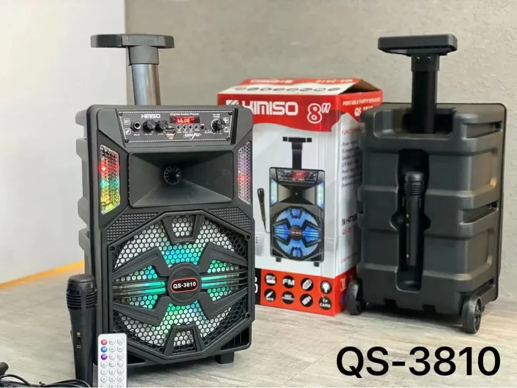 Портативна колонка з мікрофоном Kimiso QS-3810 Bluetooth для караоке пультом, фото 1