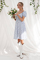 Літня сукня для вагітних та годування Eileen DR-25.161 синій принт на білому