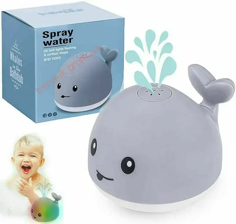 Іграшки для ванної для дітей "Кіт фонтан" Mini Whale Fountain плаваючі іграшки для купання малюків, фото 1