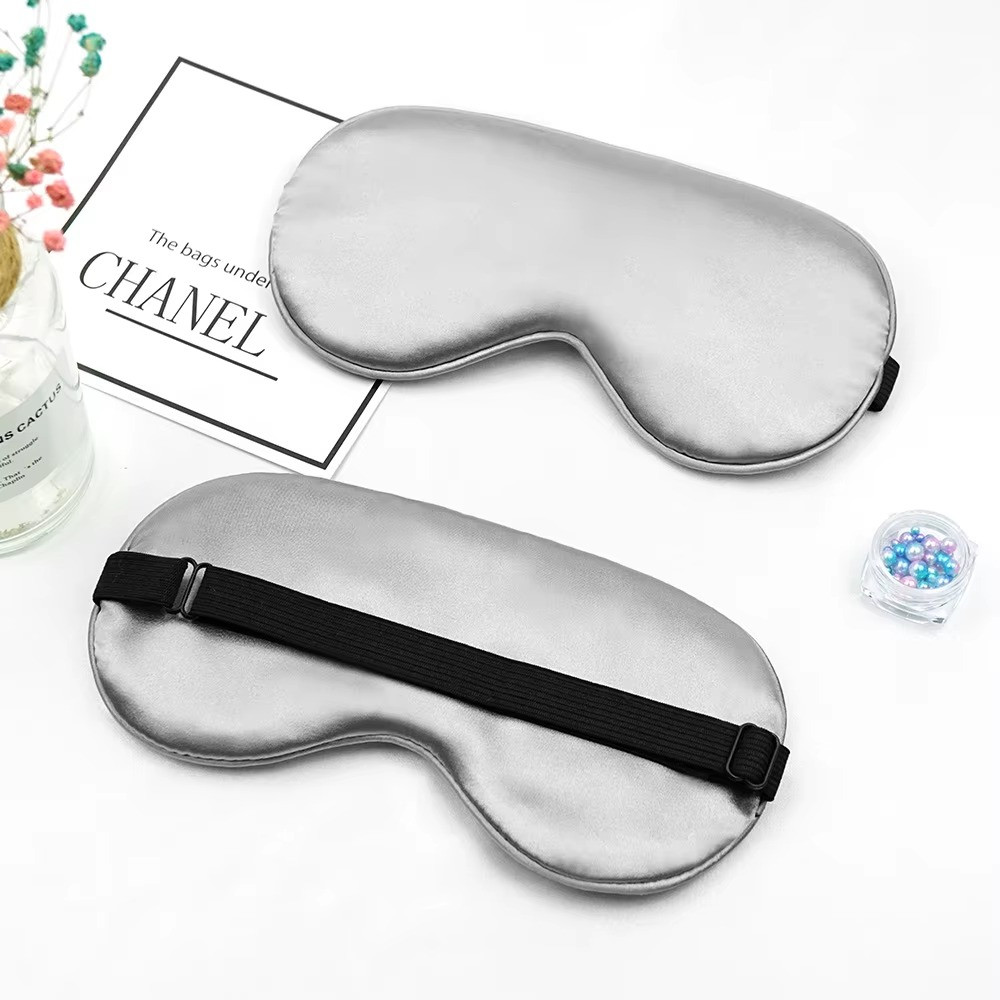 Шовкова маска для сну Silenta Silk маска із шовку, Silver Grey + ПОДАРУНОК, фото 1