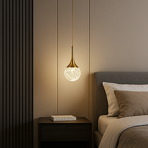 Підвісний скляний світильник крапля у золоті ALG 2015/1 GD