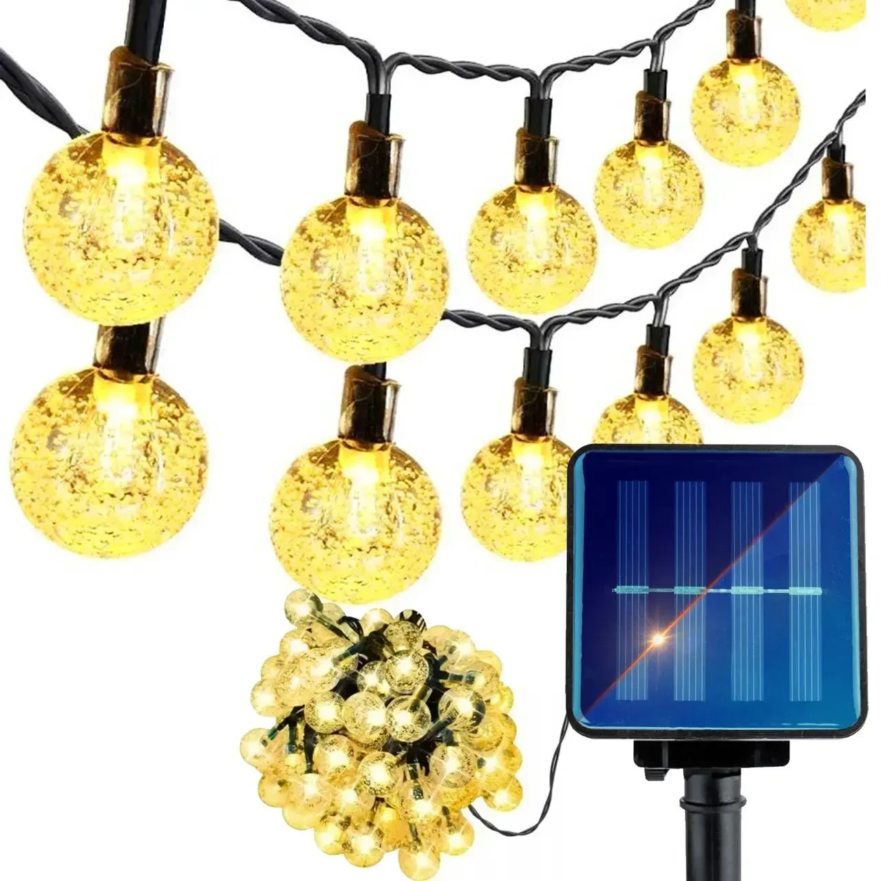 Гірлянда вулична LED лампочки SOLAR GARDEN LIGHT 834-122 WW на сонячній батареї, фото 1