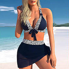 Роздільний купальник зі спідницею. Темно-синій.