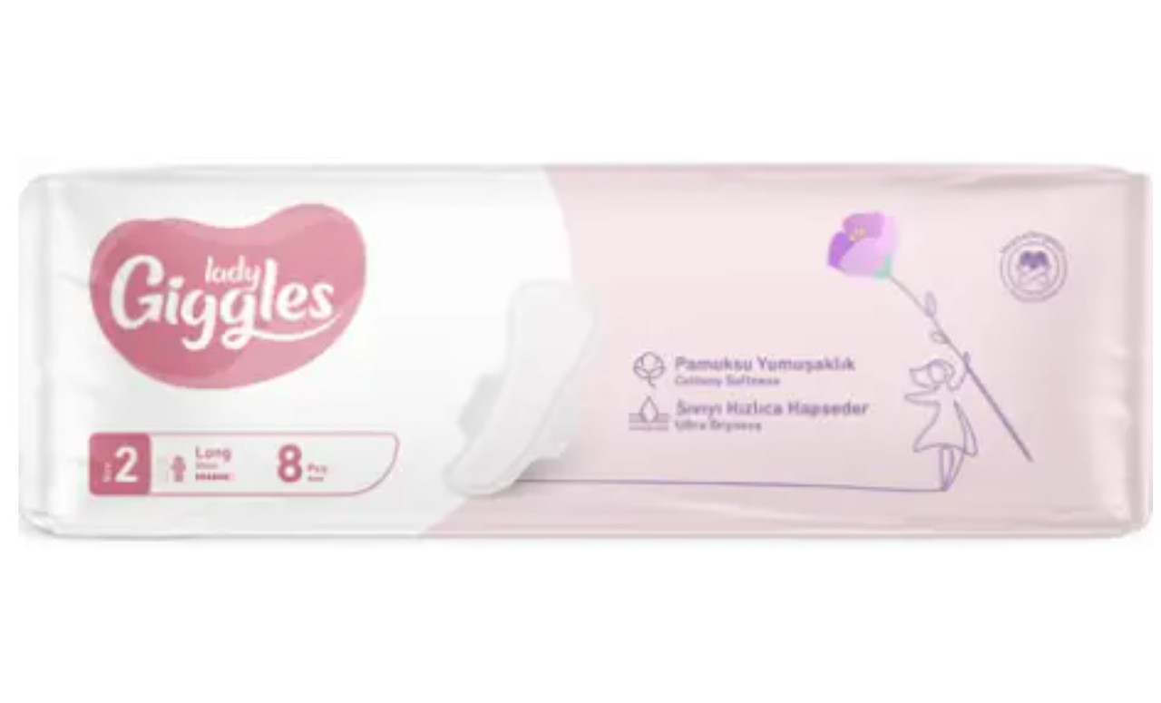 Гігієнічні прокладки Gigglest Lady Classic Long 2 з крильцями 5 краплі (8 шт)