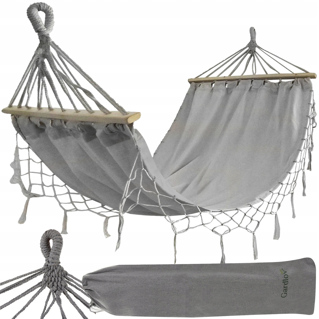 Гамак садовий 200х150см Gardlov 25465 XXL до 250 кг