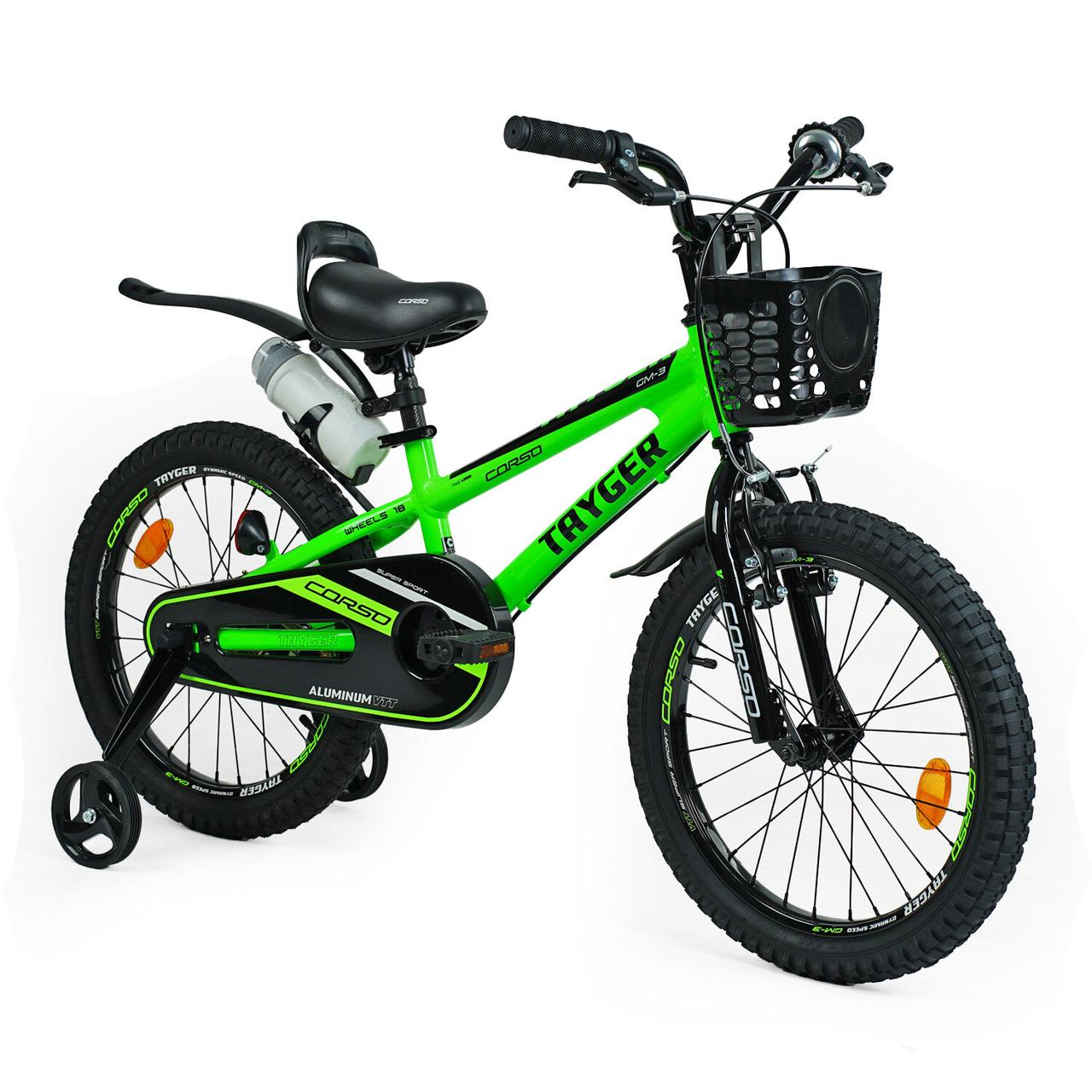 Велосипед Corso Tayger 18" Алюмінієва рама Зелений Art TG-14763