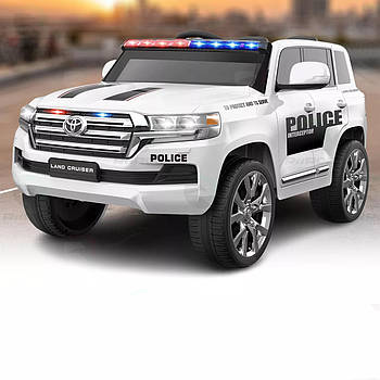 Мега стильний дитячий електромобіль Toyota Land Cruiser з р/у / Біле авто джип Тойота дитині MP3 EVA 35W 12V