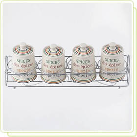 Набір для спецій керамічний на підставці Maestro MR-20031-04CS - MegaLavka