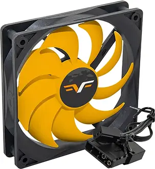 Вентилятор Frime FYF120 3Pin 120 мм Black/Yellow, фото 1