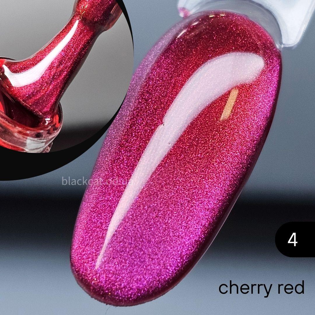 Кришталева кішка малинова, малиново-рожева, фуксія гель лак котяче око Cherry Cat Global Fashion 8мл №04