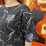 Жіноча чорна футболка принт Україна, фото 6