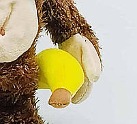 М'яка іграшка Shantou "Мавпа з бананом" коричнева K60403-1, фото 5