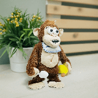 М'яка іграшка Shantou "Мавпа з бананом" коричнева K60403-1, фото 6