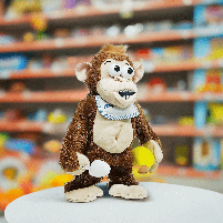 М'яка іграшка Shantou "Мавпа з бананом" коричнева K60403-1, фото 3