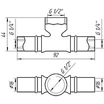 Трійник із внутрішньою різзю прес APE ITALY AP 132 16х1/2" х16, фото 4