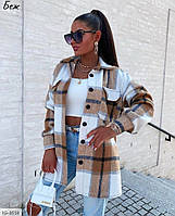 Сорочка жіноча повсякденна прогулянкова стильна зручна тепла вільна картата розмір 42-46 арт 1640