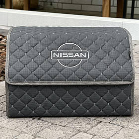 Органайзер в багажник з вишивкою Nissan, сірий, 50 см, органайзер в авто