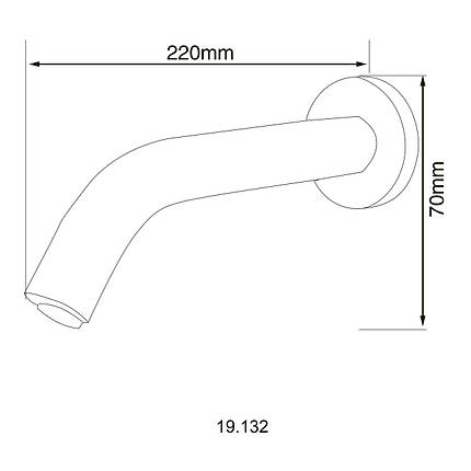Монокран сенсорний для умивальника HOTEC 19.132 DC/AC, зі стіни 220 мм, з трансформатором, SUS304, Cold, фото 3