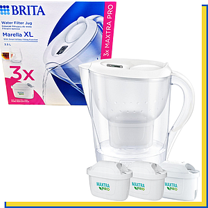 Фільтр-глечик Brita Marella XL MX Pro білий + 3 картриджа (3,5 л.)
