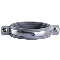 Хомут у зборі CR 2 1/2" (70-80 мм) з гвинтом-шурупом 8*100 і дюбелем у уп., сірий, фото 5